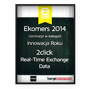 Ekomers 2014 Nominacja w kategorii Innowacja roku Real-Time Exchange Data 2ClickShop